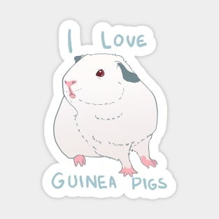 I love guinea pigs - pink eye white guinea pig - Cute pet parent spoiled animal Sticker